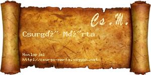Csurgó Márta névjegykártya