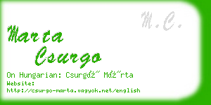 marta csurgo business card